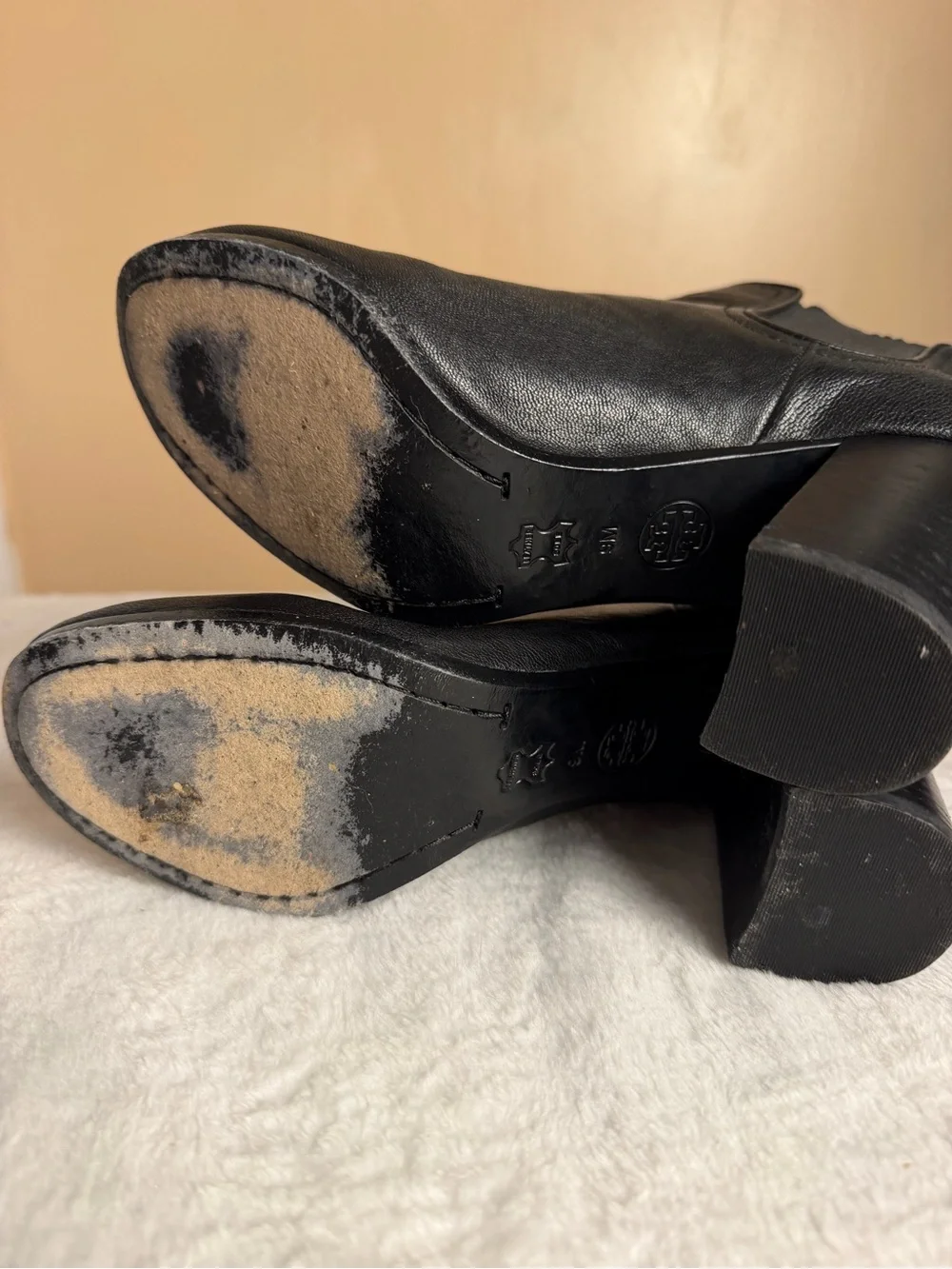 Tory Burch black leather Chelsea booties